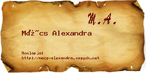 Mács Alexandra névjegykártya