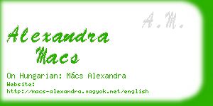 alexandra macs business card