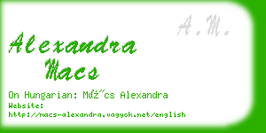 alexandra macs business card